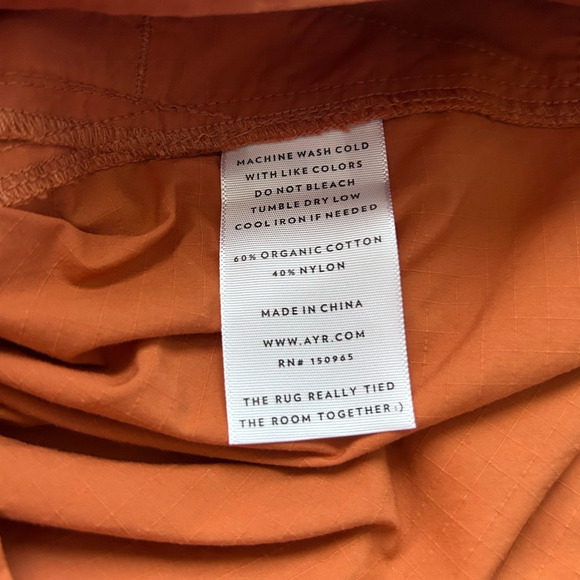 AYR The Dirtbag Elastic Waist Drawstring Shorts Rind Burnt Orange-Size M - Picture 7 of 8